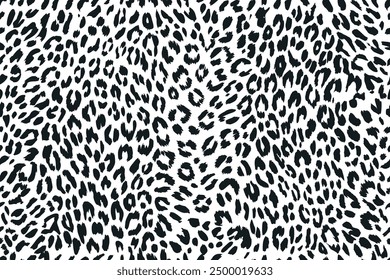  «Seamless Leopard Pattern with Abstractas Black Spots on White Background for Fashion and Design»