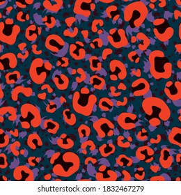 Seamless Leopard Pattern - All Over Animal Print Vector - Abstract Safari Jaguar Graphic with Bright Colors