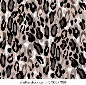 Seamless leopard pattern, animal print.