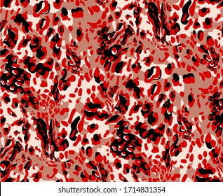 Seamless leopard pattern, animal print.