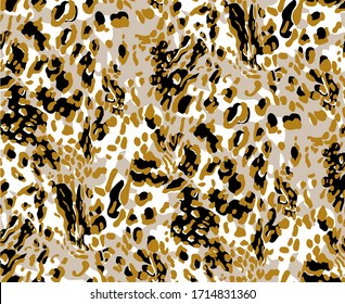 Seamless leopard pattern, animal print.