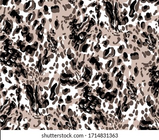 Seamless leopard pattern, animal print.