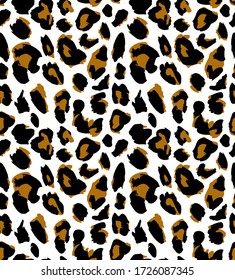 Seamless leopard pattern, animal print.