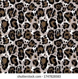 Seamless leopard pattern, animal print.