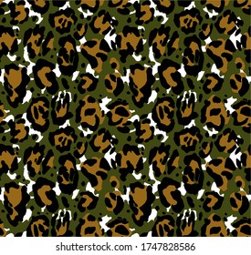 Seamless leopard pattern, animal print.