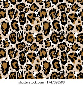 Seamless leopard pattern, animal print.