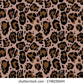 Seamless leopard pattern, animal print.