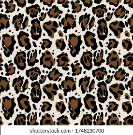 Seamless leopard pattern, animal print.