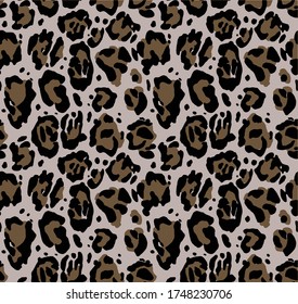 Seamless leopard pattern, animal print.
