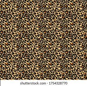 Seamless leopard pattern, animal print.