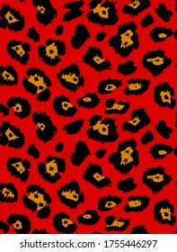 Seamless leopard pattern, animal print.