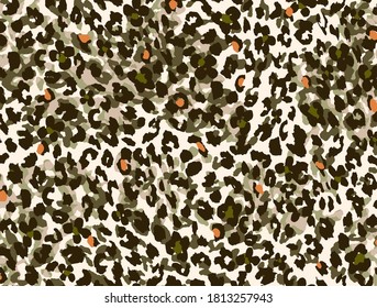 Seamless leopard pattern, animal print.