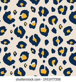 seamless Leopard pattern. Animal print. Fashionable wild leopard print background. Modern panther animal fabric textile print design.