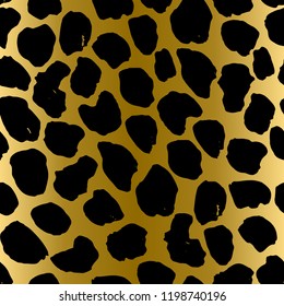 Seamless leopard pattern. Animal skin grunge texture. Giraffe gradient background. Vector illustration.