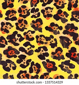 Seamless leopard pattern. Big cat jaguar print. African theme.