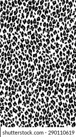 Seamless Leopard Pattern. Black, Grey And White Animal Background.