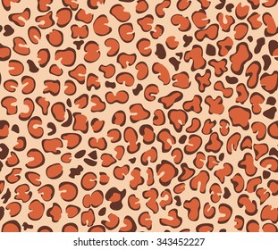 Seamless leopard pattern. Black and orange animal background.