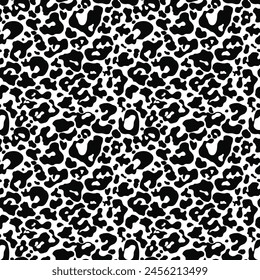 
seamless leopard pattern, black spots on white background classic design