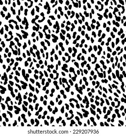 Seamless leopard pattern. Black and white leopard background.
