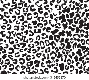 Seamless leopard pattern. Black and white animal background.