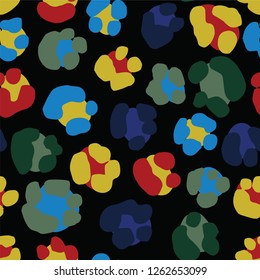 Seamless Leopard Pattern. Colorful Animal Skin Print. Spotted animal illustration. Vector Jungle Design.