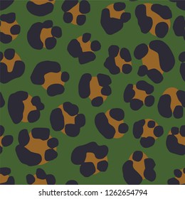 Seamless Leopard Pattern. Colorful Animal Skin Print. Spotted animal illustration. Vector Jungle Design.