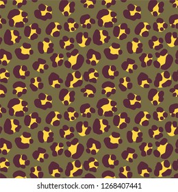 Seamless Leopard Pattern. Colorful Animal Skin Print. Spotted animal illustration. Vector Jungle Design.