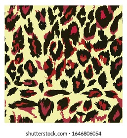 Seamless Leopard pattern design, vector illustration background. Animal design. Brown, orange, yellow