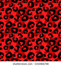 Seamless leopard pattern, endless background. animal print. vector illustration