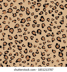 Seamless leopard pattern. Natural fur leopard print. Leopard skin background.