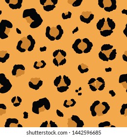 Seamless leopard pattern natural. Vector illustration for printing on fabric, packaging paper, bed linen, Wallpaper.