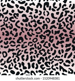 Seamless leopard pattern on white background. Vector illustration. 