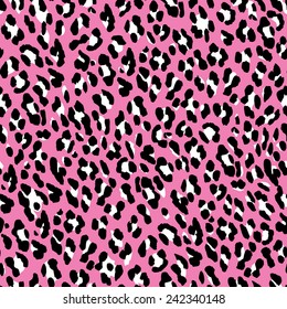 Seamless leopard pattern. Pink fur leopard print. Leopard skin background.