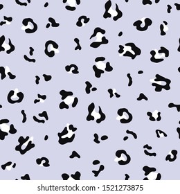 Seamless leopard pattern print for vector design background, texture. Repeat cheetah animal skin. Vector Illustration 