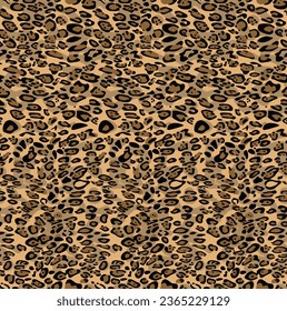 Seamless leopard pattern. Leopard spotted fur texture. Vector illustration.