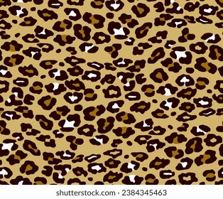 Seamless leopard pattern. Leopard spotted fur texture. Vector illustration.
