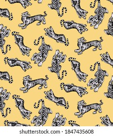 Seamless leopard pattern, tiger print. animal design. 
