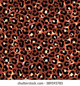 Seamless leopard pattern. Vector.