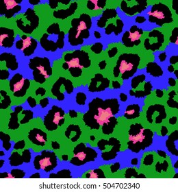 Seamless leopard pattern. Vector.