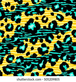 Seamless leopard pattern. Vector.