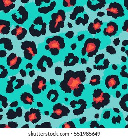 Seamless leopard pattern. Vector.