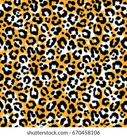 Seamless leopard pattern. Vector.