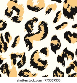 Seamless leopard pattern. Vector.