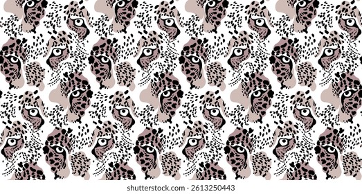 Seamless leopard pattern in vector. Abstract animals pattern