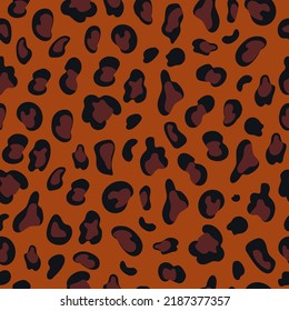 Seamless leopard pattern in vector. Animalistic background imitating animal fur. Abstract texture from stains. Modern design for textiles and fabrics, wrapping paper.
