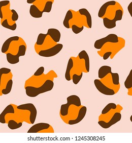 Seamless leopard pattern. Vector illustration. Wild texture for Design, Website, Background, Banner. Jaguar Print Template. Leopards Dots Nature Wallpaper