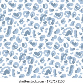 Seamless leopard pattern. Vector illustration. Blue pattern