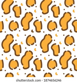 Seamless leopard pattern, vector illustration, orange and brown