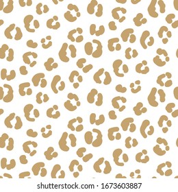 Seamless Leopard Pattern Vector Simple Texture. Cheetah Spots Skin Abstract.