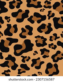 
Seamless leopard pattern vector texture for clothing print, fabric, fashion design with cat spots.